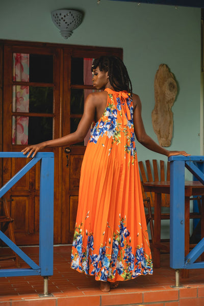 Feminine Florals | Maxi Dress | Orange