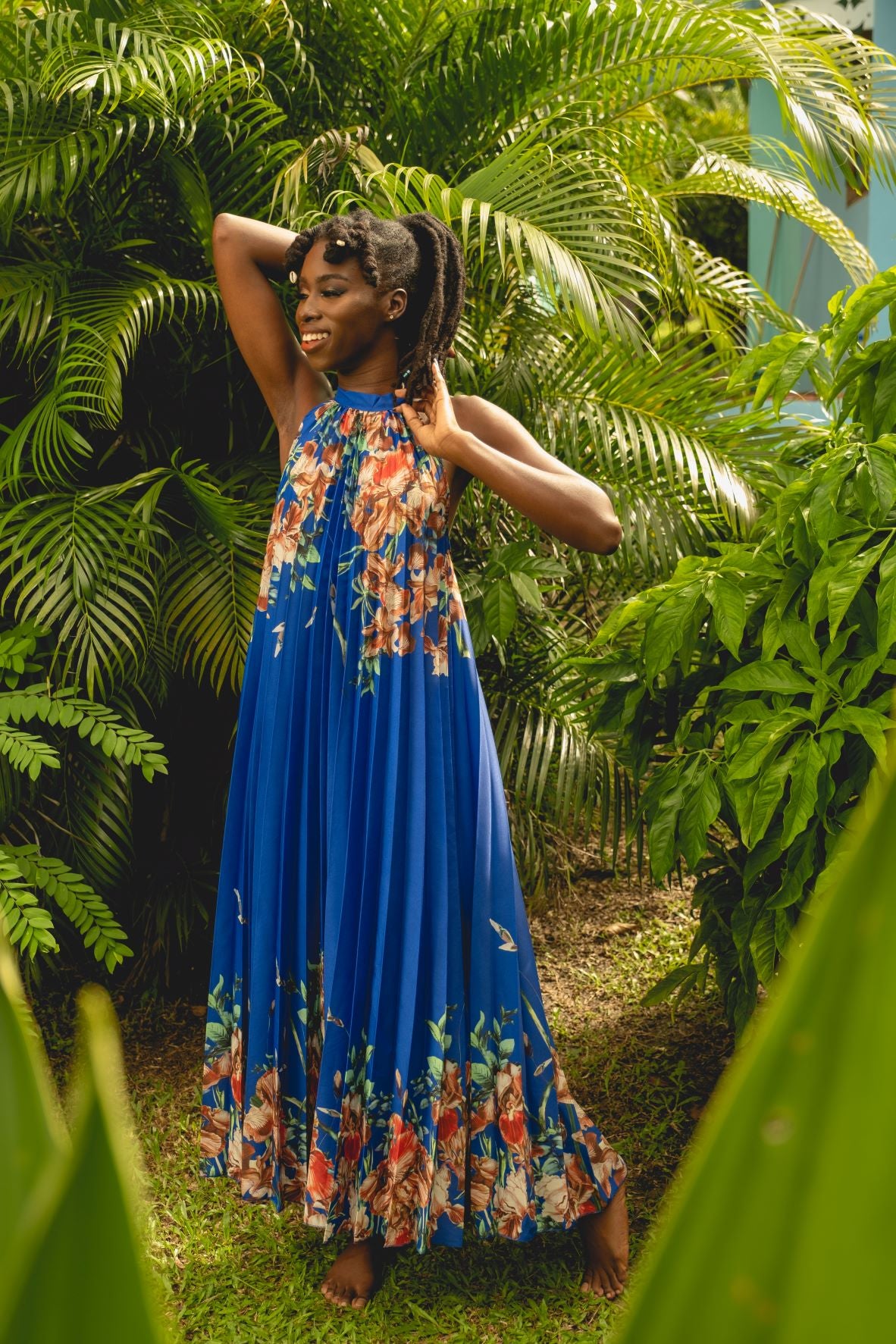 Feminine Florals | Maxi Dress | Blue