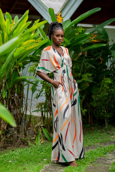 Abstract Canvas | Pleated  Jumpsuit
