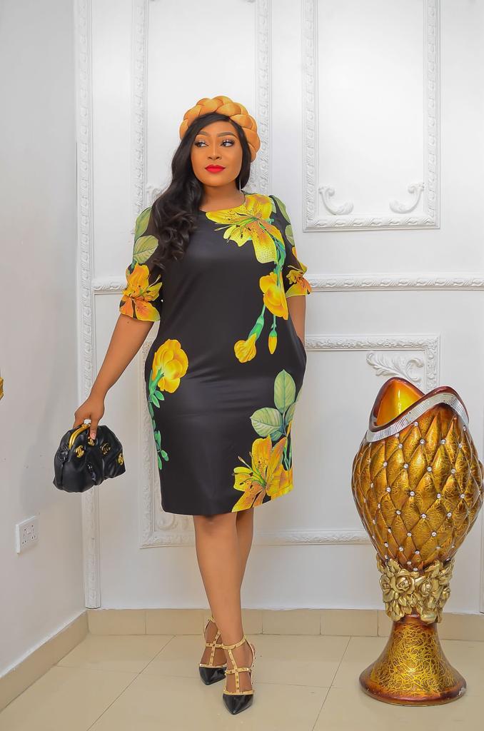Hawaiian Sunset | Midi Shift Dress | Black